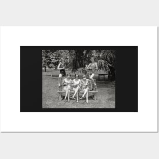 Girls Playing Ukuleles, 1926. Vintage Photo Posters and Art